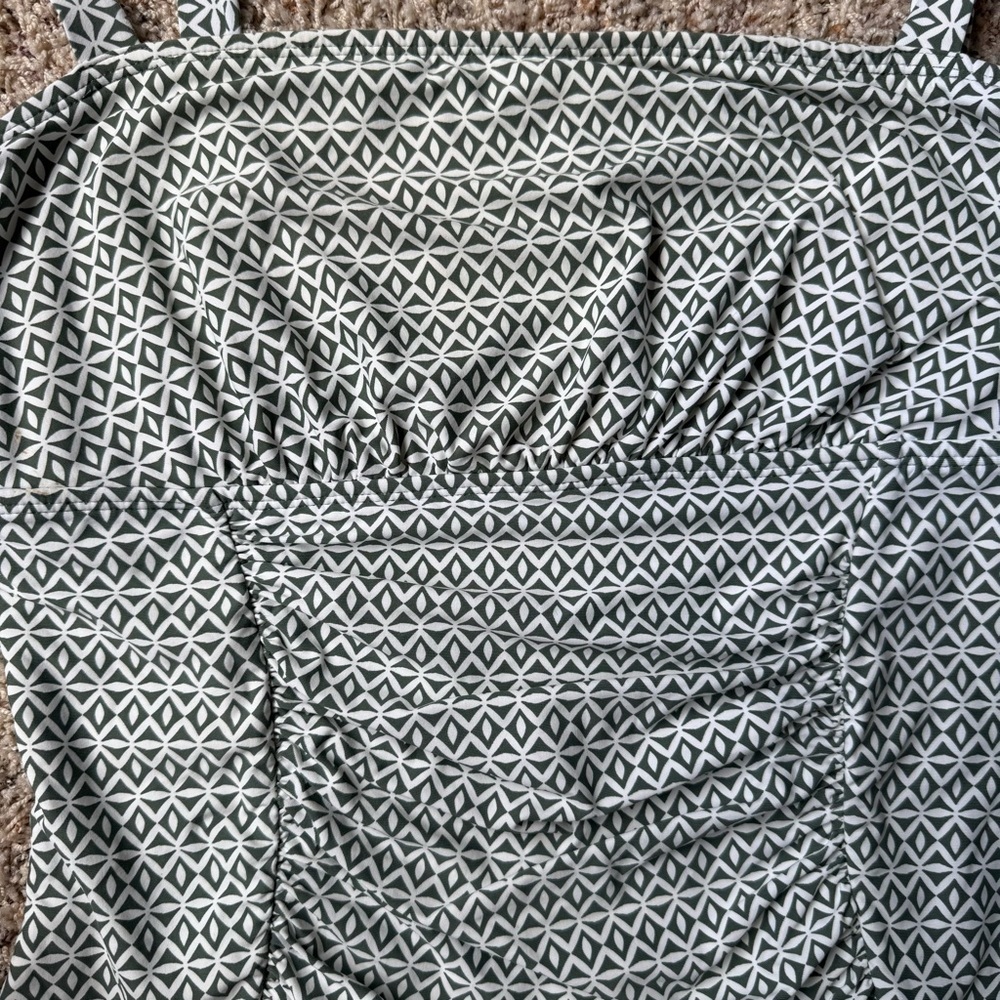 Anne Cole One-Piece Tropical Leaf Swimsuit Size 14 White Green - Picture 5 of 8